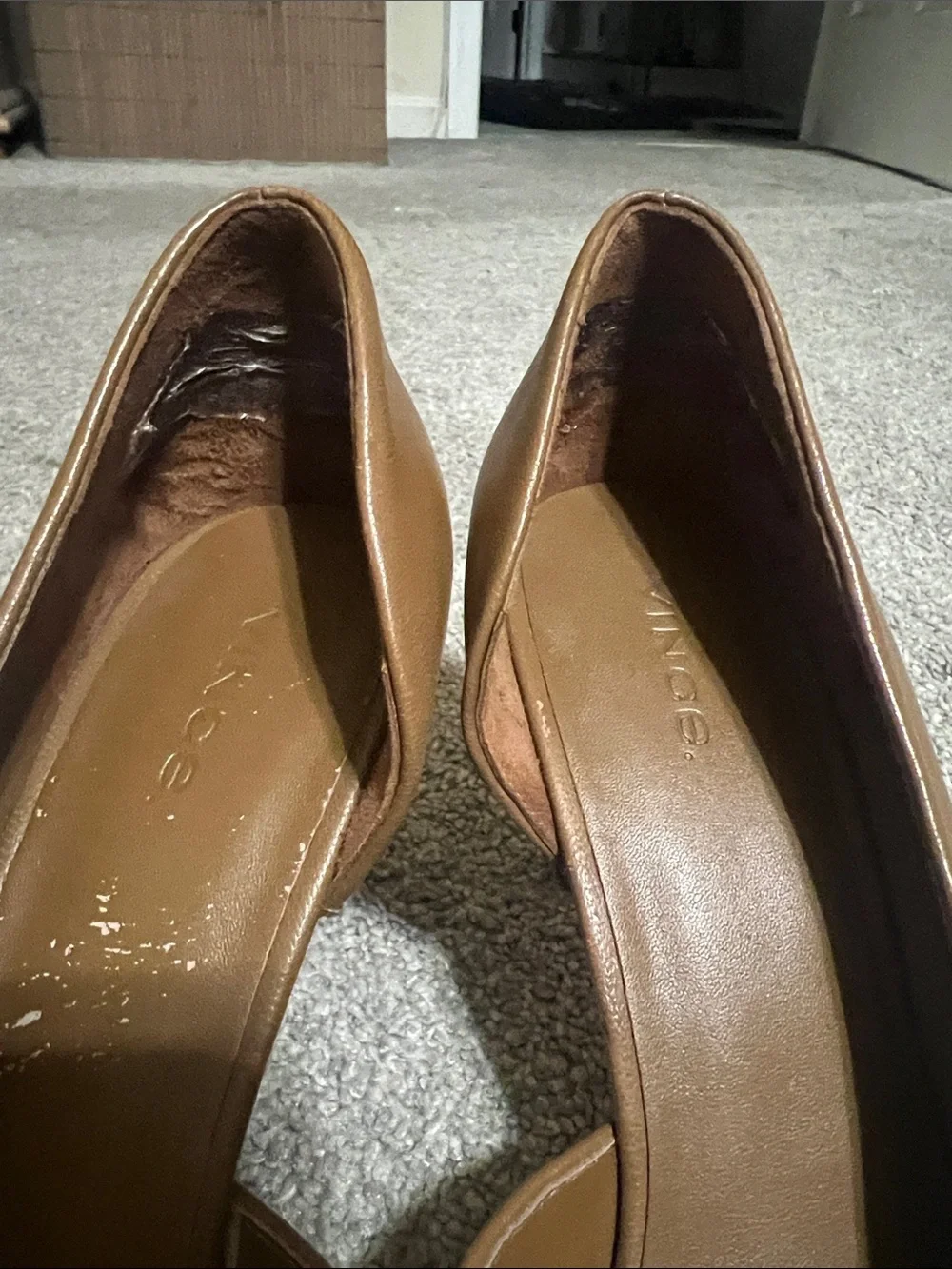 Vince Cognac Leather D’Orsay Kitten Heel Pumps Size 7